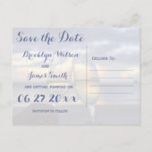 日の入りビーチ日付の保存 案内ポストカード (裏面)