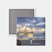 日の入りビーチ結婚式日の磁石を保存 マグネット (正面/裏面)