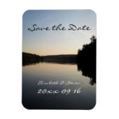日の入り時に結婚日付のマグネット湖を保存 マグネット (縦)