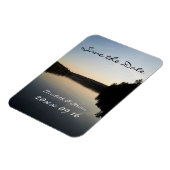 日の入り時に結婚日付のマグネット湖を保存 マグネット (左側)