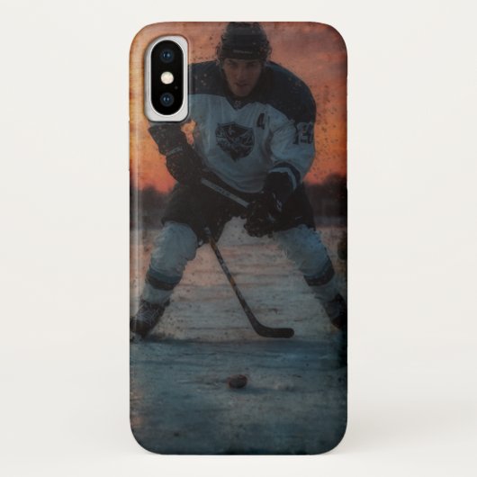 日の入り時のアイスホッケー選手 Case-Mate iPhoneケース (裏面)