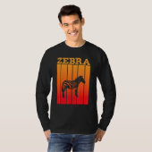 日の入り時のシルエットのゼブラの影 Tシャツ (正面フル)