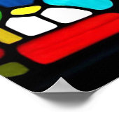 日の入り時のステンドグラス帆船 ポスター (角)