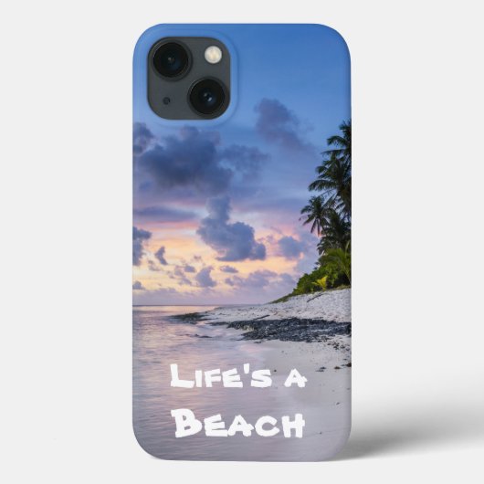 日の入り時のトロピカルビーチ | 白い砂浜 | ヤシの木 Case-Mate iPhoneケース (裏面)