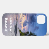 日の入り時のトロピカルビーチ | 白い砂浜 | ヤシの木 Case-Mate iPhoneケース (裏面 (横))