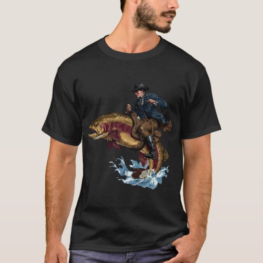 日の入り時のフライフィッシング Tシャツ (正面)