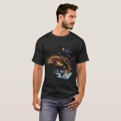 日の入り時のフライフィッシング Tシャツ (正面フル)