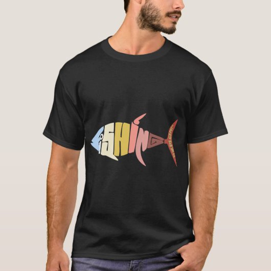 日の入り時のフライフィッシング Tシャツ (正面)