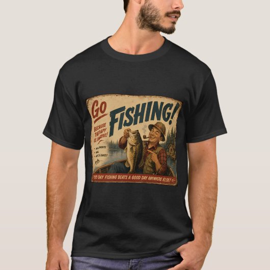日の入り時のフライフィッシング Tシャツ (正面)