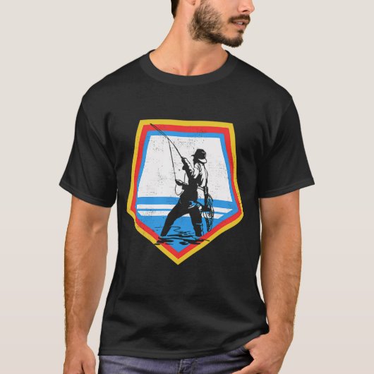 日の入り時のフライフィッシング Tシャツ (正面)