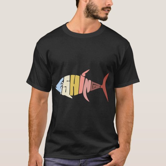 日の入り時のフライフィッシング Tシャツ (正面)