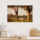 日の入り時のベンチ ポスター (キッチン)