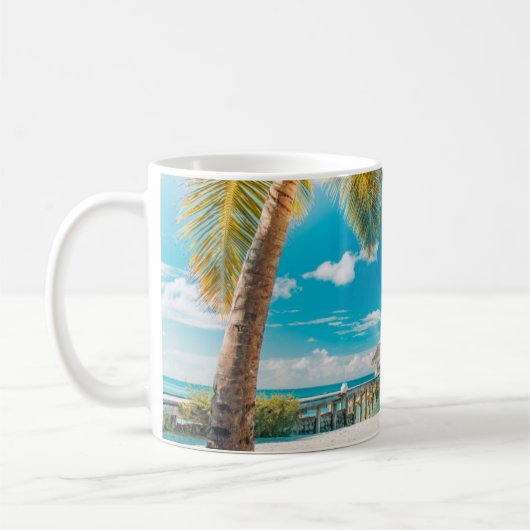 日の入り時のヤシの木 コーヒーマグカップ (左)