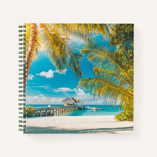 日の入り時のヤシの木 ノートブック (正面)