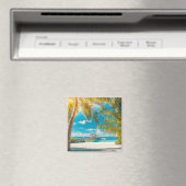 日の入り時のヤシの木 マグネット (インサイチュ (食洗機))