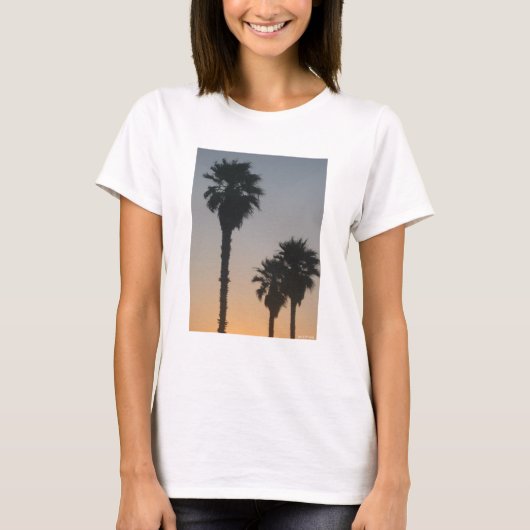 日の入り時のヤシの木 Tシャツ (正面)