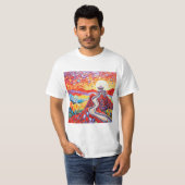 日の入り時の万里の長城 Tシャツ (正面フル)