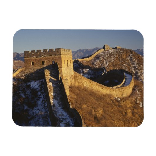 日の入り時の中国の万里の長城 マグネット (横)
