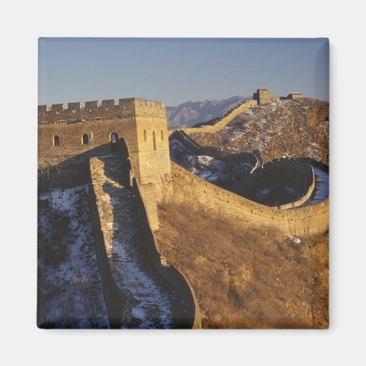 日の入り時の中国の万里の長城 マグネット (正面)