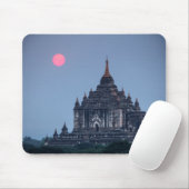 日の入り時の仏教寺院 マウスパッド (マウス)
