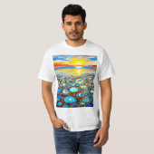 日の入り時の引き潮 Tシャツ (正面フル)
