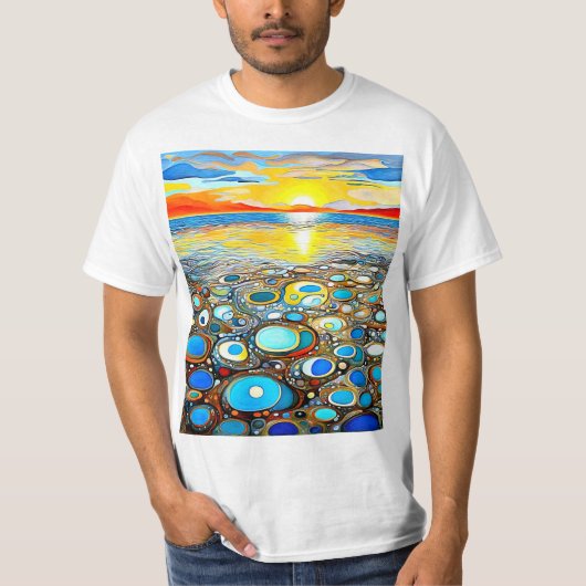 日の入り時の引き潮 Tシャツ (正面)