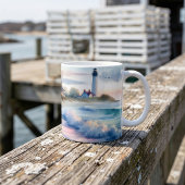 日の入り時の灯台への海岸散歩 コーヒーマグカップ