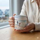 日の入り時の灯台への海岸散歩 コーヒーマグカップ