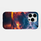 日の入り時の熱帯の島 iPhoneケース (裏面横)