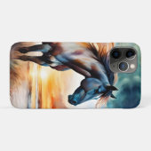 日の入り時の草原の砂丘に立つワイルドホース Case-Mate iPhoneケース (裏面(横))