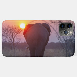 日の入り時の象 iPhone 11 PRO MAXケース