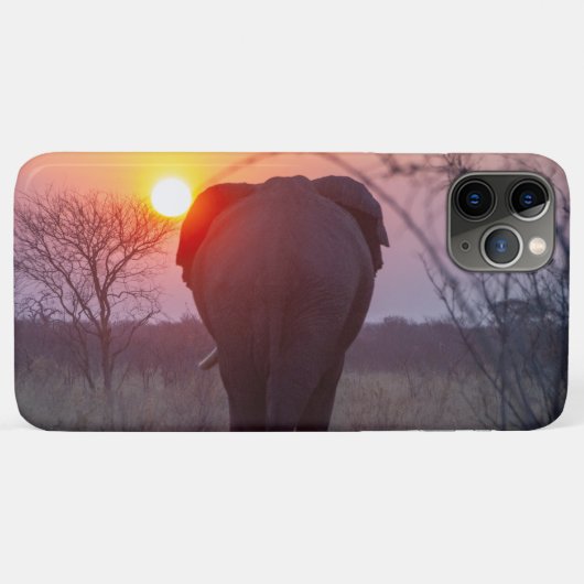 日の入り時の象 Case-Mate iPhoneケース (裏面(横))