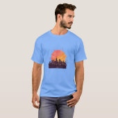 日の入り時の都市のスカイライン ギフト Tシャツ (正面フル)