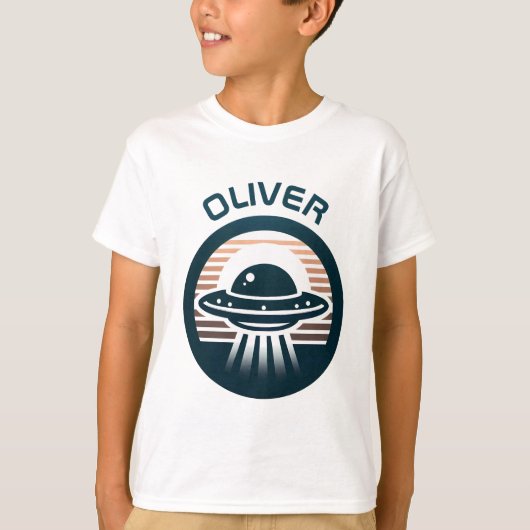 日の入り時のUFO少年 Tシャツ (正面)