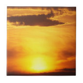 日の入り、日、空、風景、日の出、夏 タイル (正面)