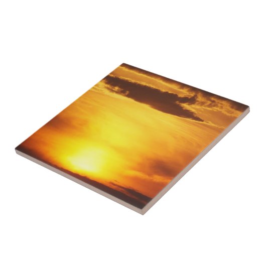 日の入り、日、空、風景、日の出、夏 タイル (側面)