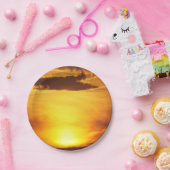 日の入り、日、空、風景、日の出、夏 ペーパープレート (パーティー)