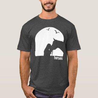 日の入り 馬に乗る 最高の友達 Tシャツ