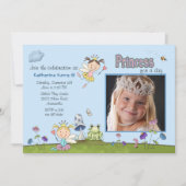 日の写真の誕生会の招待のためのプリンセス 招待状 (正面)