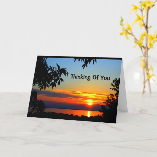 日の出からの日没への美しい日 カード (黄色い花)