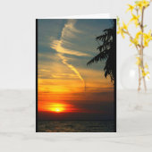 日の出からの日没への美しい誕生日 カード (黄色い花)