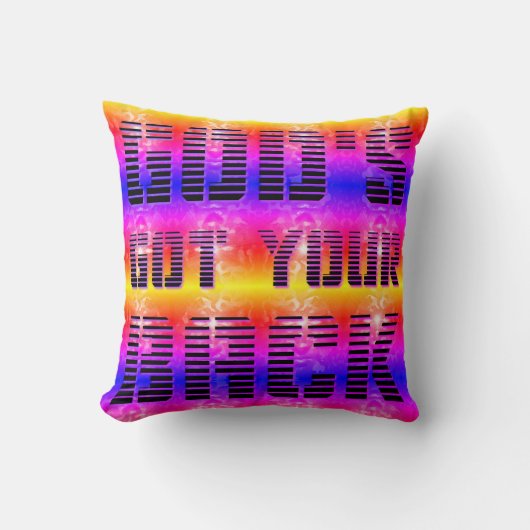 日の出から日の入りまで神はあなたの後ろに Throw Pillow クッション (正面)