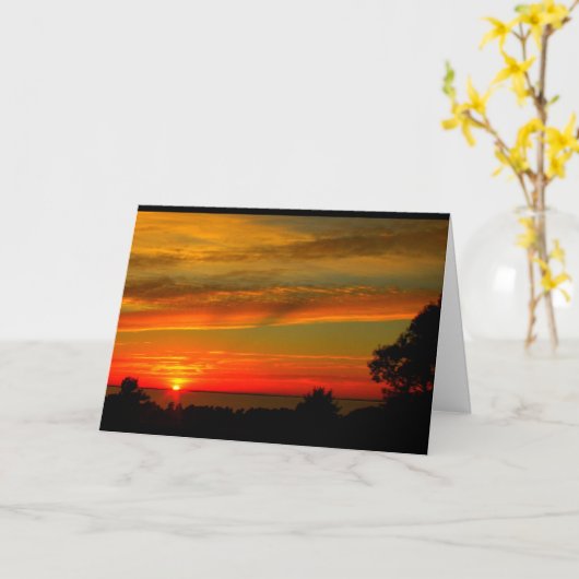 日の出から日没までの美しい記念日 カード (黄色い花)