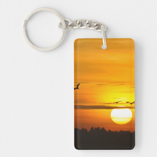 日の出でクレーン キーホルダー (正面)