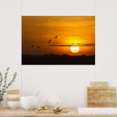 日の出でクレーン ポスター (キッチン)