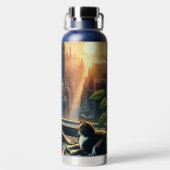 日の出でコーヒーを飲む女性|過去記事 ウォーターボトル (背面)