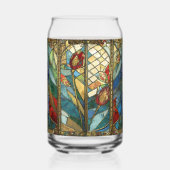 日の出でステンドグラス赤いチーフポピー ガラス缶 (裏面)