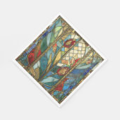 日の出でステンドグラス赤いチーフポピー スタンダードランチョンナプキン (角)