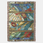 日の出でステンドグラス赤いチーフポピー スローブランケット (正面縦)