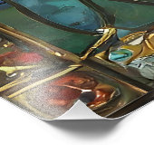 日の出でステンドグラス赤いチーフポピー フォトプリント (角)